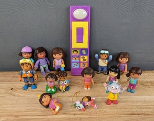 lot 97 image: Mixed Lot of 13 Dora the Explorer Toy Figures and Sound Panel E