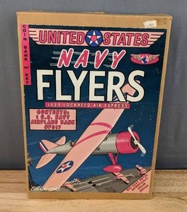 lot 43A image: Vintage Ertl Collectables United States Navy Flyers 1929 Lockhead Air Express Coin Bank B
