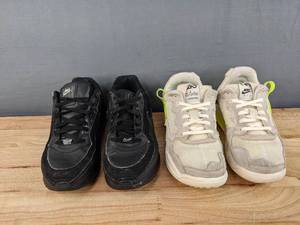 lot 65C image: Mens Nike Black Tennis Shoe Size 10.5 and Nike Jordan Tennis Shoes Size 10 F
