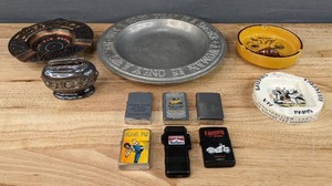 lot 131 image: Assortment of Ashtrays and Lighters E