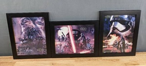 lot 138 image: Three Framed Star Wars Art Pieces Chewbacca, The Force Awakens, & The Force Awakens Montage E
