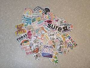lot 432 image: New Motivational Quotes Stickers 52 Pieces P