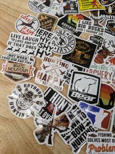 lot 78D image: 100 Brand New Hunting Stickers Deer Bear Duck Bow Antler Big Foot Outdoors Rifles Ammo N