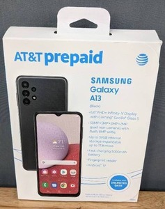 lot 34A image: New AT&T Samsung Galaxy, A13, 32GB, Black - Prepaid Smartphone Y