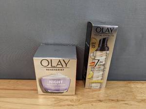 lot 56D image: Brand New Olay Skincare Regenerist Night Recovery Anti-Aging Cream Facial Moisturizer and Olay Total Effects Skin CC Cream, Tone Correcting L