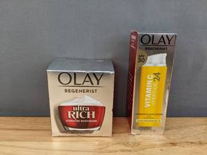lot 60D image: Brand New Olay Regenerist Ultra Rich Face Moisturizer and Olay Skincare Regenerist Vitamin C Peptide 24 Facial Moisturizer L