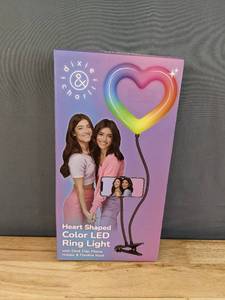 lot 91B image: New RGB Symphony Ring Lamp Heart Shaped Ring Light With Phone Holder For Studio Ringlight Lighting Youtube Fill Light Ring Y