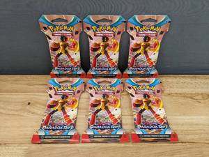 lot 44 image: 6 Brand New Pokemon Scarlet & Violet Paradox Rift Sleeved Boosters O