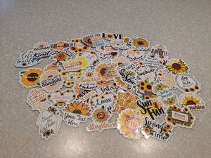 lot 455 image: New Sunflower and Sunshine Stickers 50 Count P