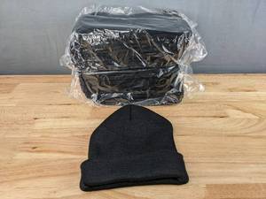 lot 80D image: 24 Brand New Advantage Series Ltd. Black Winter Beanies Hats OSFM A