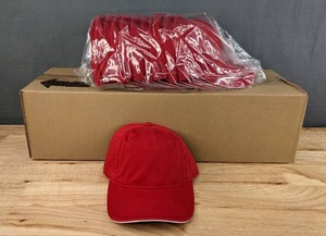 lot 58C image: 60 Brand New Advantage Series Ltd. Red Velcro Back Hats OSFM A