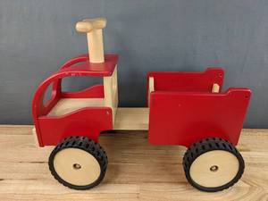 lot 85A image: Red Wooden Toy Truck E