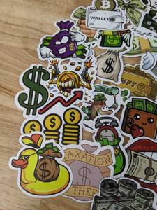 lot 50C image: 52 Brand New Money Stickers Coins Cash Bank Hustle N