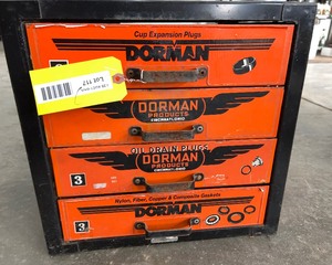 lot 117 image: 4-Drawer Dorman Parts Cabinet