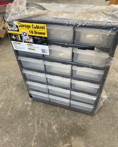 lot 104 image: Menards 18-Drawer Parts Storage