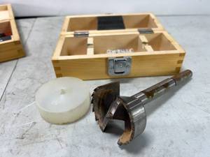 lot 321 image: Forstner Bits in Wood Storage Boxes (2 boxes)