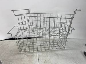 lot 326 image: TWO METAL STORAGE BASKETS IN GOOD CONDITION