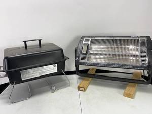 lot 347 image: GAS TABLE GRILL AND ELECTRIC HEATER