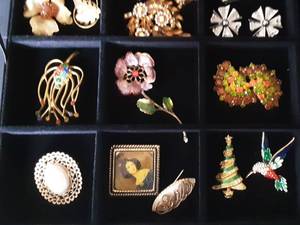 Lot Of Vintage Brooches. (Not The Tray)