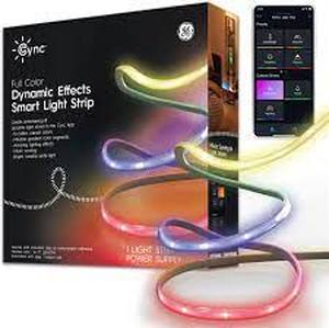 GE - CYNC 16 foot Indoor BluetoothWi-Fi Color Changing Smart LED Light Strip - Full Color