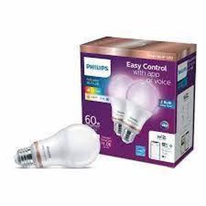 Philips 2pk 8.8W Smart LED Wi-Fi and Bluetooth A19 Color