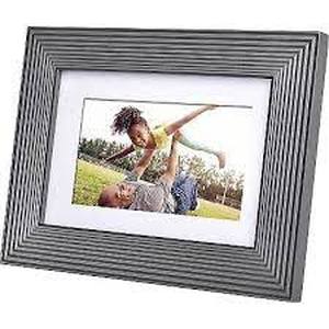 7 Digital Picture Frame with Mat Gray Wood - Polaroid