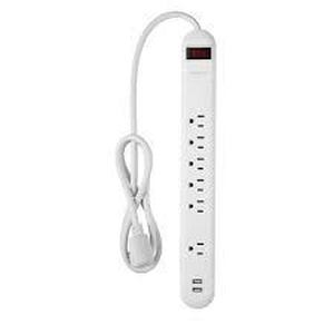 Set of 2 Globe Electric 4 6 Outlet Extension Cord White