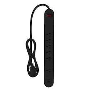 Set of 2 Globe Electric 4 6 Outlet Extension Cord Black