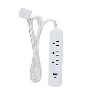 Globe Electric 6 3 Outlet Extension Cord White
