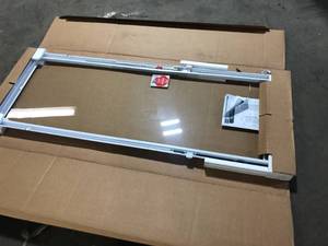ODL White Cordless Add On Enclosed Aluminum Blinds with 12 in. Slats, for 22 in. Wide x 64 in. Length Door Windows Customer Returns See Pictures