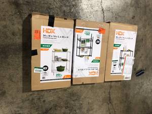 Lot of 3-Tier Steel Wire Shelving Unit in Black (24 in. W x 30 in. H x 14 in. D)    Customer Returns See Pictures