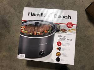 Hamilton Beach 10 Qt. Black Slow Cooker with Folding Handles Customer  Returns See Pictures