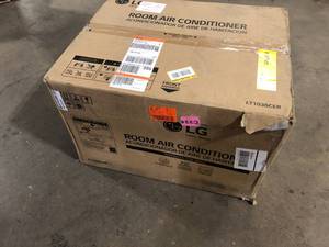 LG 9,500 BTU 230V Through-the-Wall Air Conditioner LT1036CER Cools 450 Sq. Ft. with remote in White   Customer Returns See Pictures