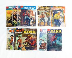 lot 7 image: Lot of 11 Vintage Dell 1950s Zane Greys Comic Books