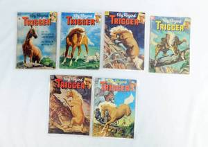 lot 8 image: Lot of 6 Vintage Dell Early 1950s Roy Rogers Trigger Comic Books