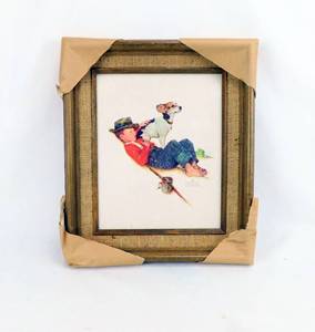lot 38 image: Vintage 1970s Norman Rockwells Adventures Between Adventures Framed Canvas Print