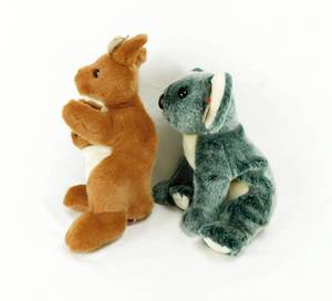 lot 35 image: TY Pouch the Kangaroo and Eucalyptus the Koala Beanie Buddies