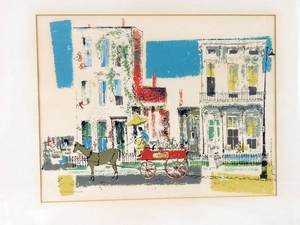 lot 5 image: 1950s Two Old Homes, Louisville Seriograph by Ronald Julius Christensen Framed and Matted