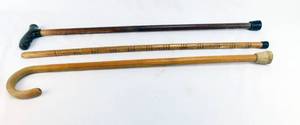 lot 92 image: Lot of 3 Vintage Canes