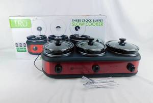 lot 68 image: Tru Three Crock Buffet Slow Cooker