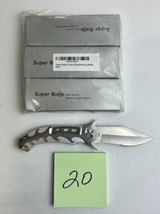 lot 20 image: (3) New Super Knife 3 Blade Folding Knives