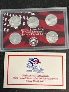 2006 US MINT 50 STATE QUARTERS SILVER PROOF SET
