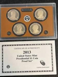 2013 US MINT PRESIDENTIAL $1 COIN PROOF SET
