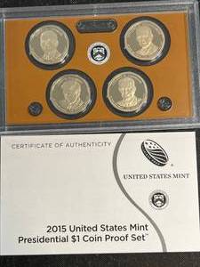 2015 US MINT PRESIDENTIAL $1 COIN PROOF SET