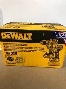 DEWALT 20V MAX XR Cordless Brushless DrillImpact 2 Tool Combo Kit with (2) 20V 2.0Ah Batteries and Charger Customer Returns See Pictures