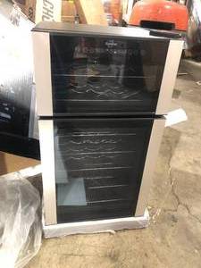 Koolatron 29 Bottle Dual Zone Wine Cooler, Black, 3 cu. ft.. (86L) Freestanding Wine Fridge  Customer Returns See Pictures