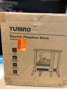TURBRO Suburbs 14 in. Freestanding Electric Fireplace Stove with Realistic Dancing Flame Effect and Thermostat in Black Customer Returns See Pictures