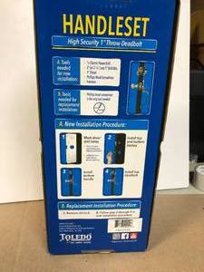 Toledo Single Cylinder Polished Brass Door Handleset Customer Returns See Pictures