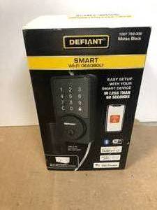 Defiant Square Matte Black Smart Wi-Fi Deadbolt Powered By Hubspace Customer Returns See Pictures