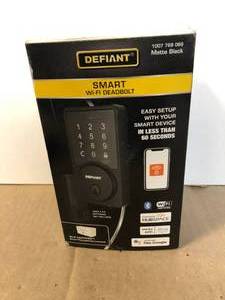 Defiant Square Matte Black Smart Wi-Fi Deadbolt Powered By Hubspace  Customer Returns See Pictures